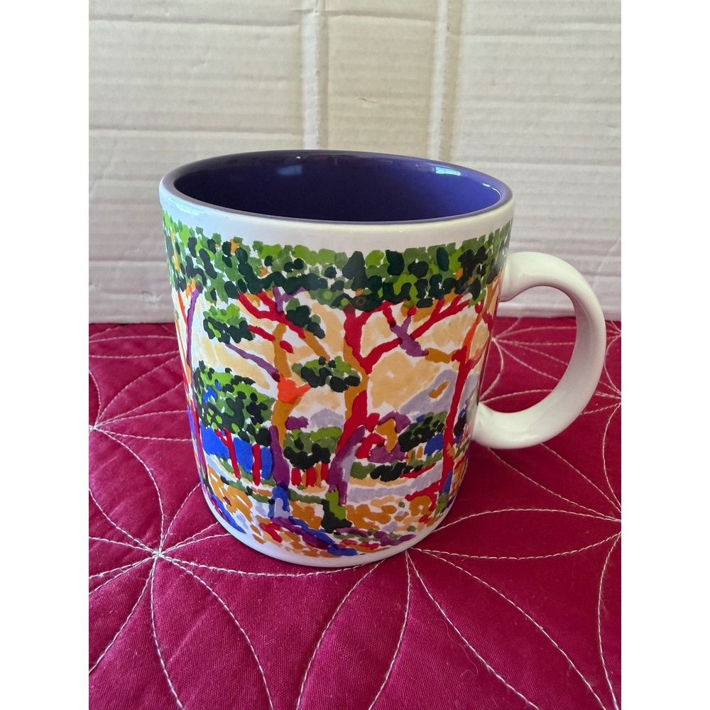 CenturyStoneware Coffee MugImpressionist Tree Landscape Purple Interior Thailand - Picture 1 of 8